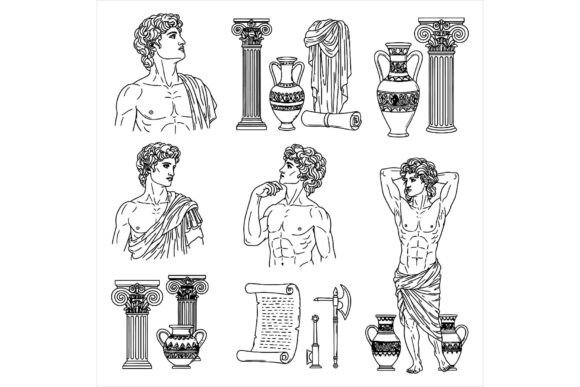 Ancient Greek Illustrations of Men for Blogs