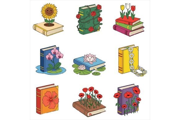 Colorful Book Illustrations with Flowers Review