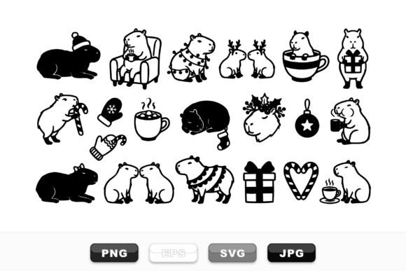 Cozy Winter Capybara Clipart Set: Illustrations Review