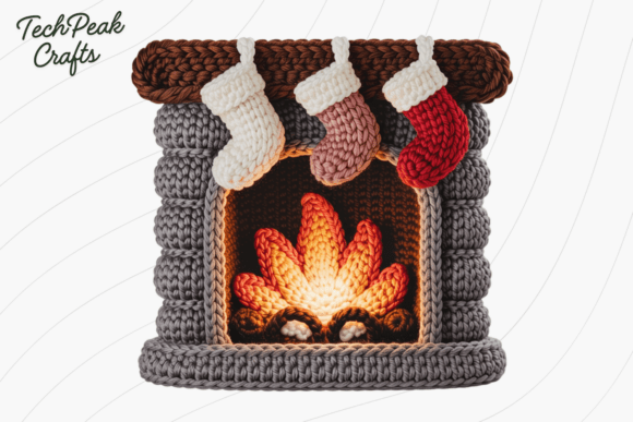Crochet Fireplace PNG: Cozy Illustrations