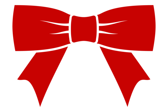 Decorative Red Gift Bow: Satin Ribbon Illustrations