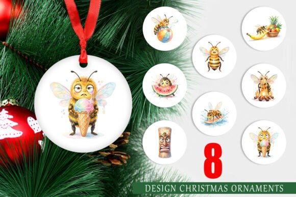 Funny Clumsy Bee Summer Ornament PNG: Illustrations Review