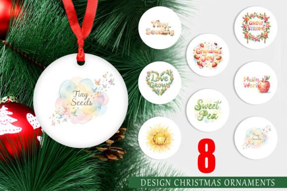 Grandma Little Sprout Ornament PNG Illustrations
