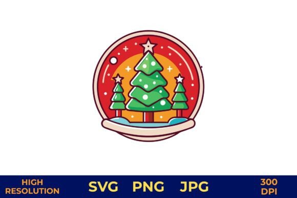 Holiday Trees in Snow Vector Design for Illustrations