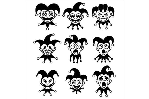 Jester Queen Faces Bundle Illustrations