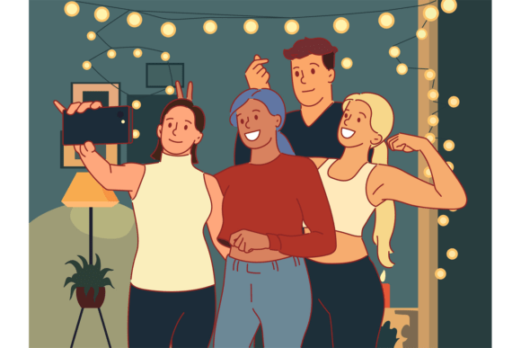 Joyful Friends Selfie Illustrations for Crafters