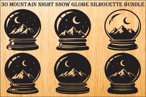 Mountain Snow Globe SVG Bundle & Illustrations