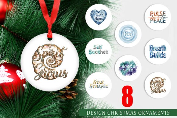 Patina Blue Crystal Quote Ornament PNG