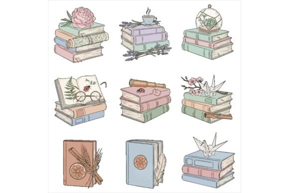 Review: Whimsical Stacked Books Embroidery Design