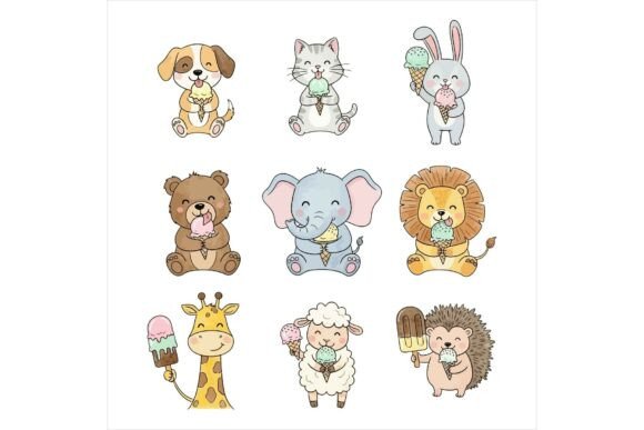 Reviewing Cute Cartoon Animals Illustration for Stitching