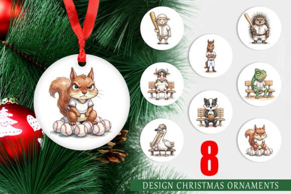 Reviewing the Watercolor Baseball Animal Ornament Design