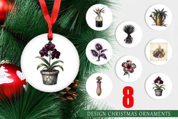 Sinister Tropical Goth Botany Ornament Illustrations