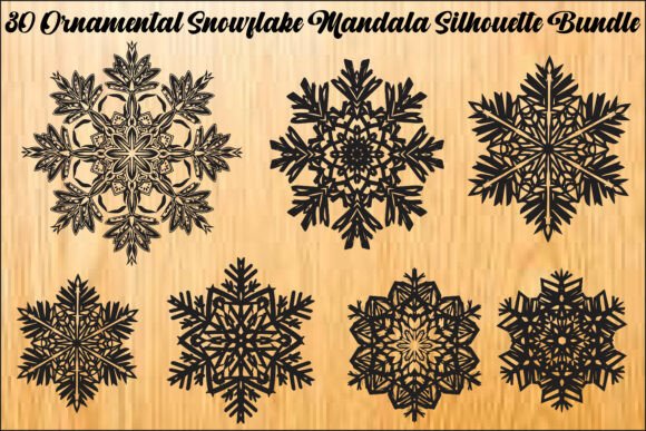 Snowflake Mandala SVG Bundle: Winter Illustrations