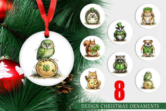 St Patricks Day Animal Ornament PNG & Illustrations