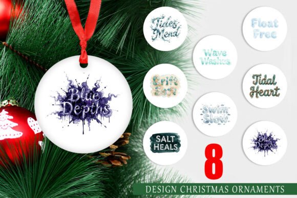 Tidal Blue Affirmations Ornament PNG Review