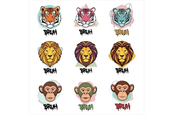 Vibrant Animal Street Art Logo Illustrations