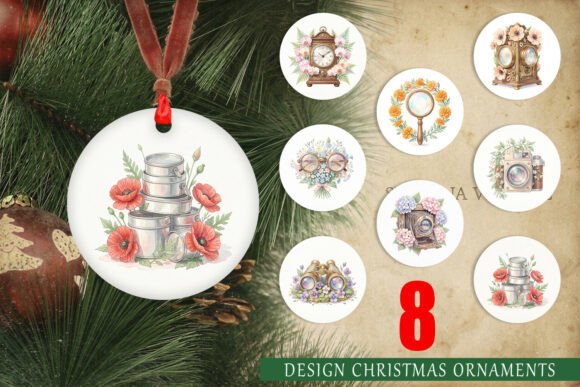 Vintage Camera Watercolor Ornament PNG Review