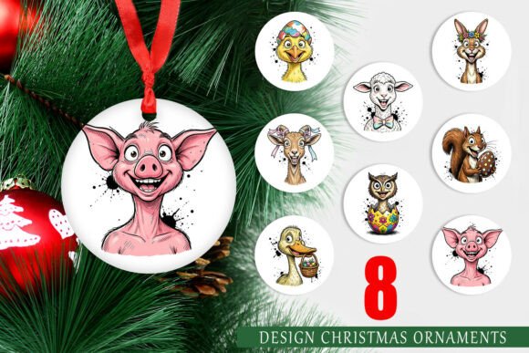Wacky Easter Animal Ornament PNG Designs
