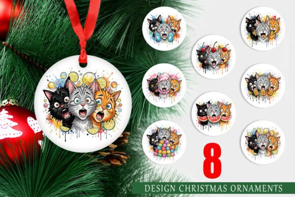 Watercolor Cat Treats Ornament PNG Review
