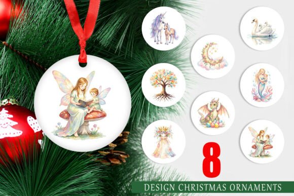 Watercolor Fantasy Creatures Ornament & Illustrations