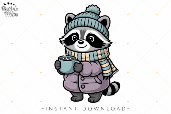 Winter Raccoon PNG: Illustrations for Blogs